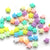 Pastel Star Plastic Beads, Mixed Colors, 9mm, about 50 beads