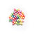 Rainbow Duo-Tone Heart Plastic Beads, 8mm, Mixed Colors, 50 beads