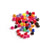 Mix Colors Smiley Face Hearts Plastic Beads, 10mm, 50pcs