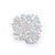 White 7mm Round Beads with Multicolor Stars, about 100 beads