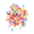 Multicolor Transparent Mix 7mm Plastic Round Beads w/ Design Symbols, about 100 beads