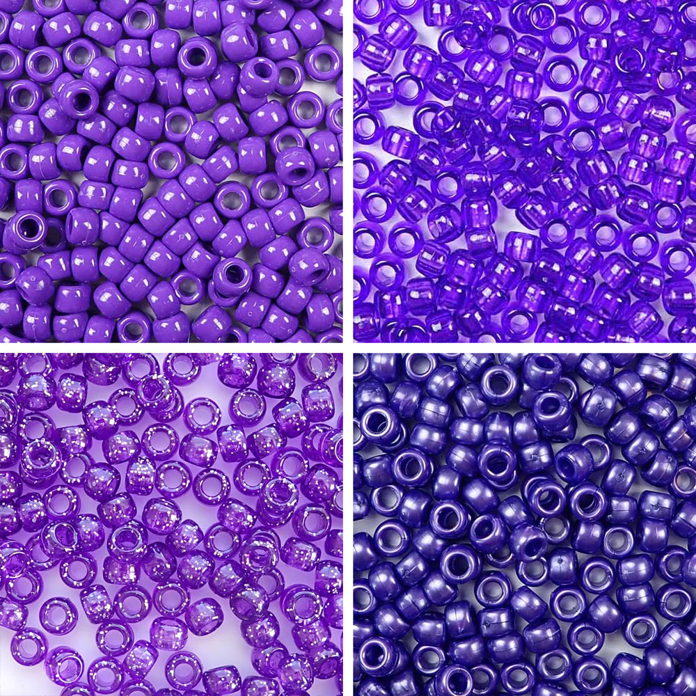 pony beads in 4 shades of purple