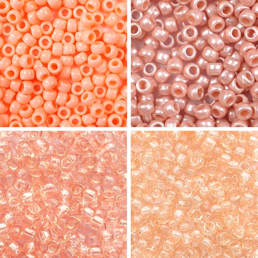 pony beads in 4 shades of peach