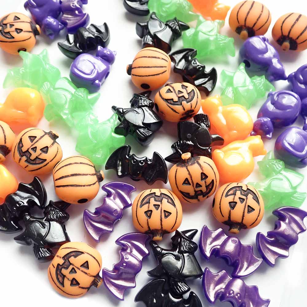 Halloween Party Plastic Beads Mix, 48 beads