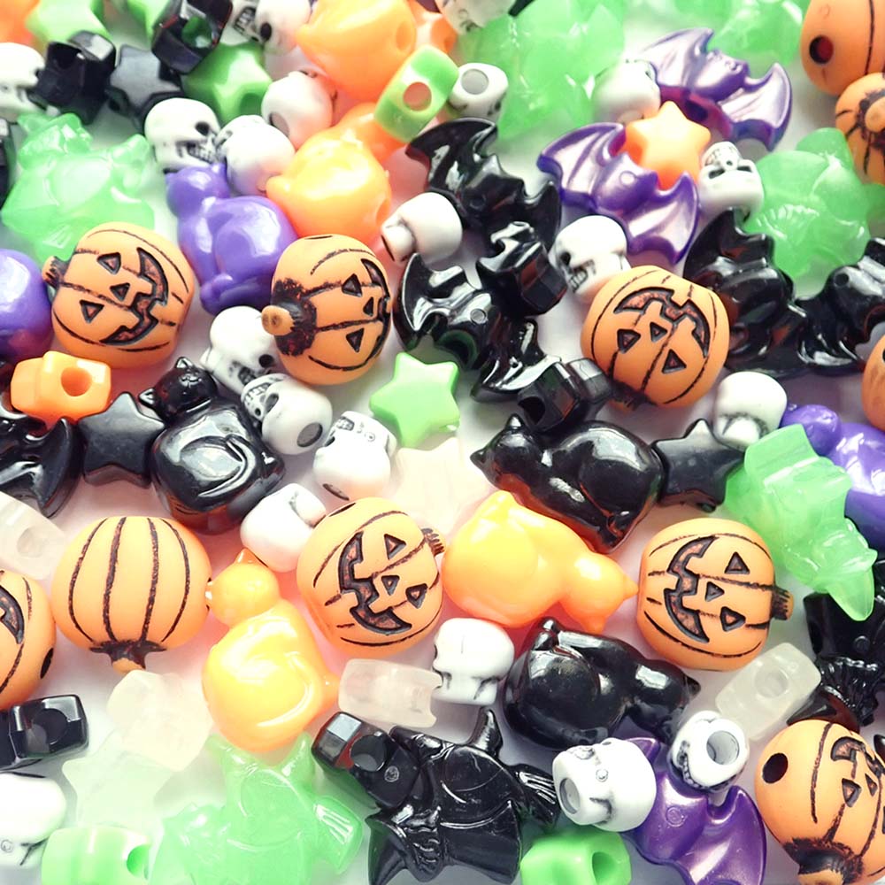 Halloween Party Plastic Beads Mix, 110 beads