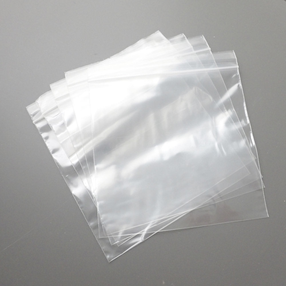 Plastic Transparent Zip Bags 2 mil, Pack of 100, 6x6"