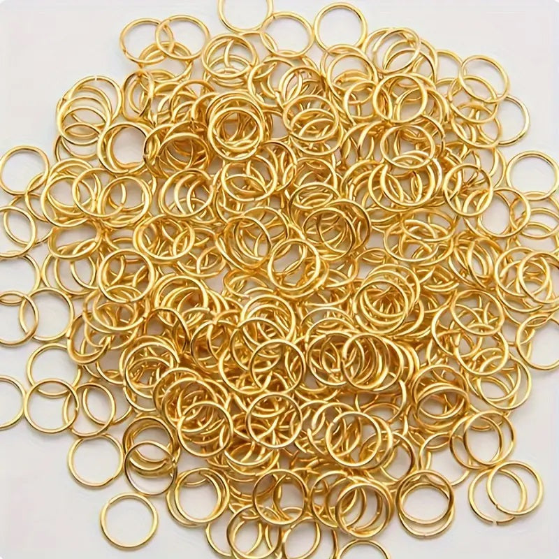 Gold Color Metal Jump Rings, 7mm, about 100 pcs