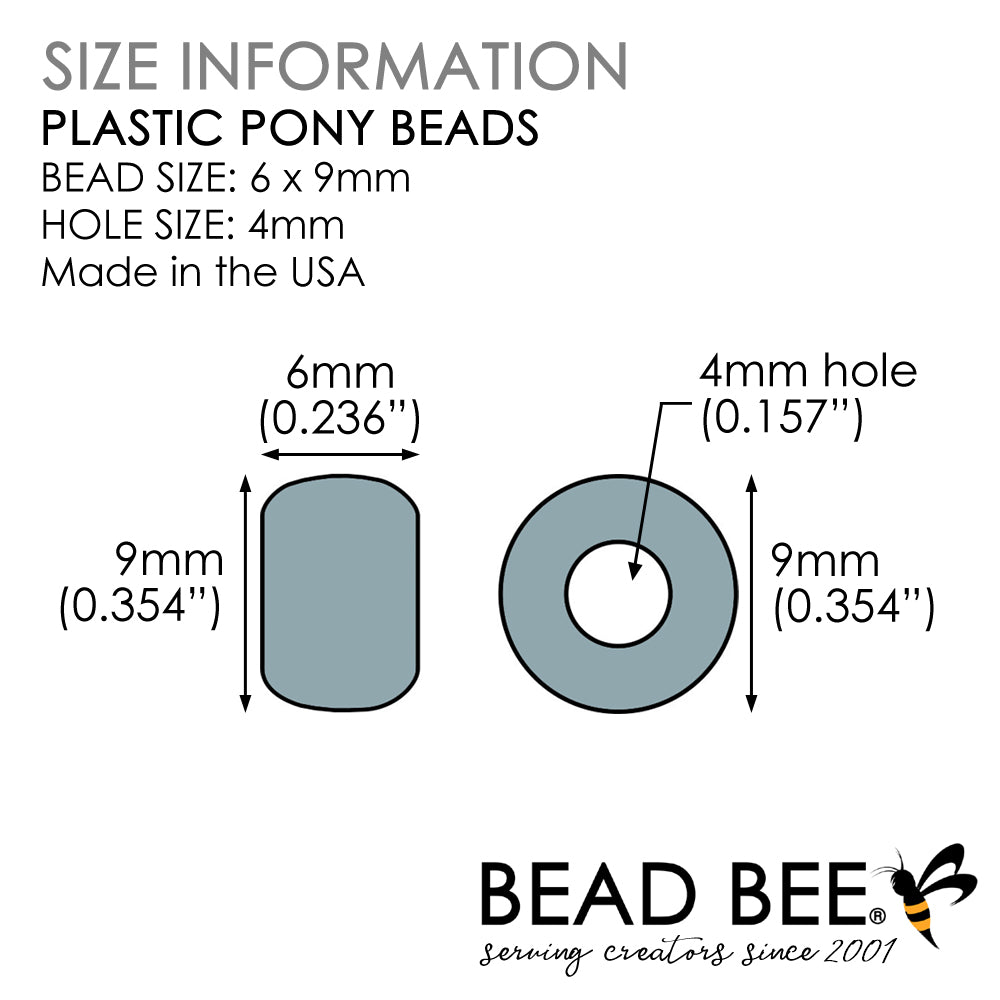pony bead diagram with dimensions