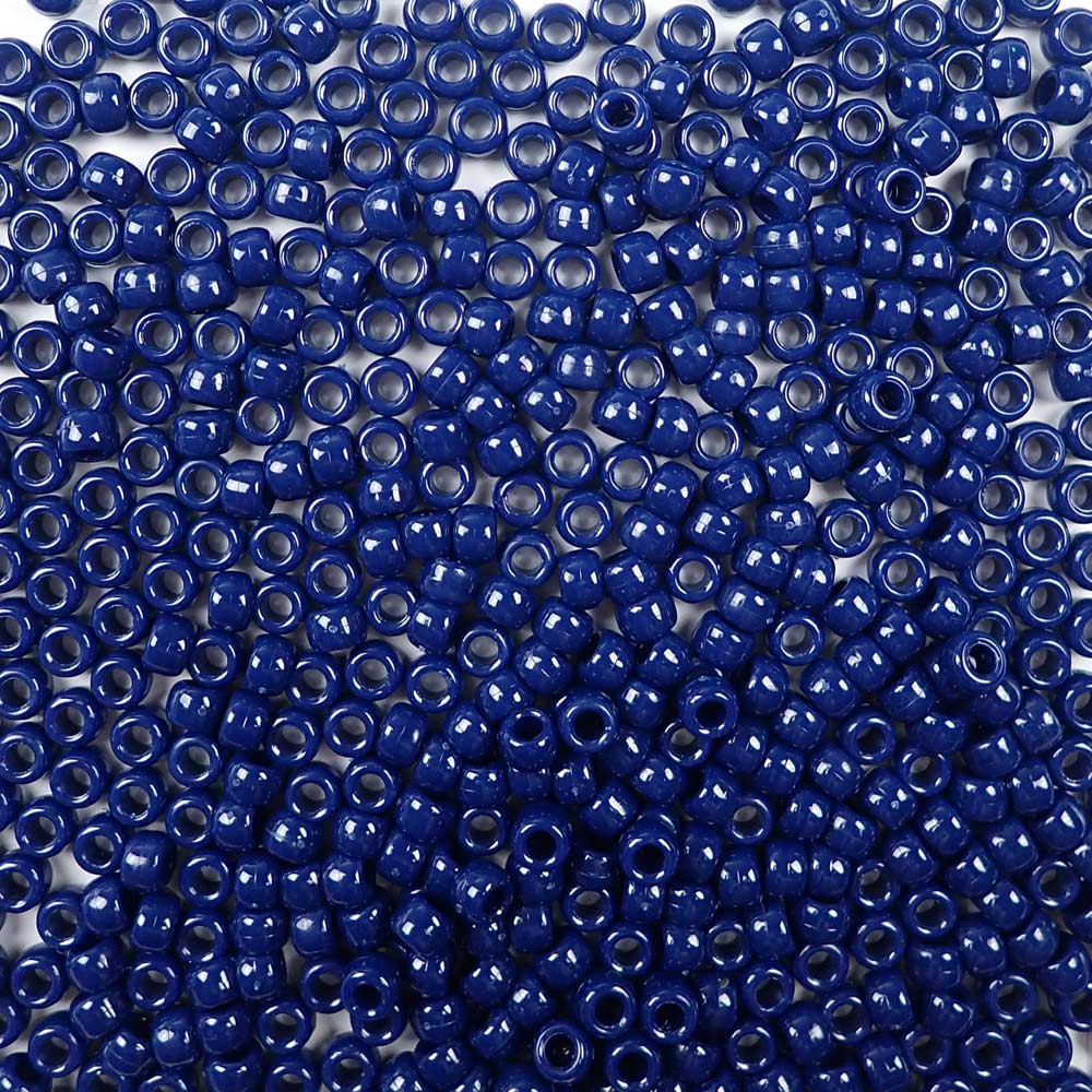 navy blue 6 x 9mm plastic pony beads in bulk