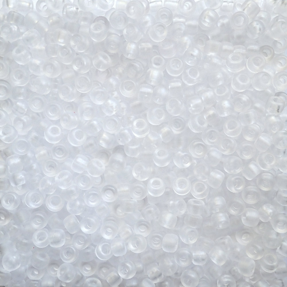 Crystal Frost Plastic Pony Beads 6 x 9mm, 500 beads