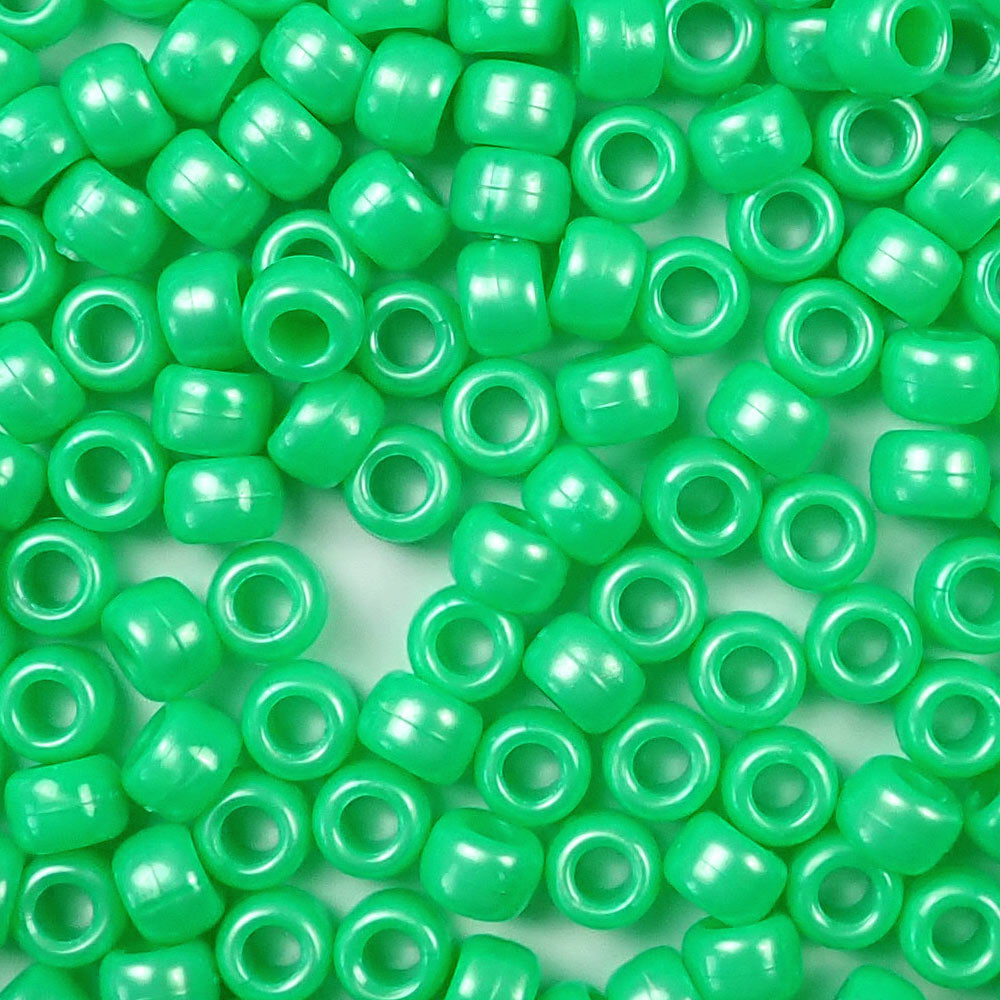 light green pearl 6 x 9mm plastic pony beads in bulk