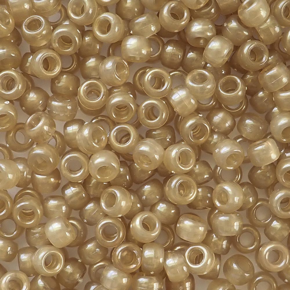 Light Bronze Brown Pearl Plastic Pony Beads 6 x 9mm, 150 beads