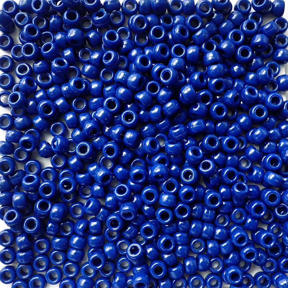 Lapis Blue Plastic Pony Beads 6 x 9mm, 500 beads