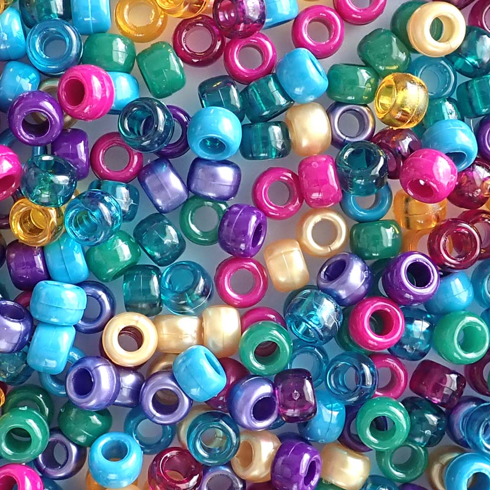 peacock mix pony beads