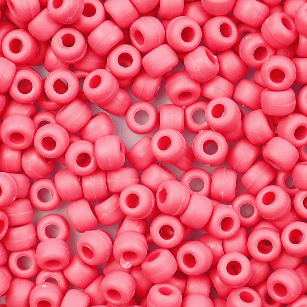 Matte Vintage Rose Opaque Plastic Pony Beads 6 x 9mm, 500 beads