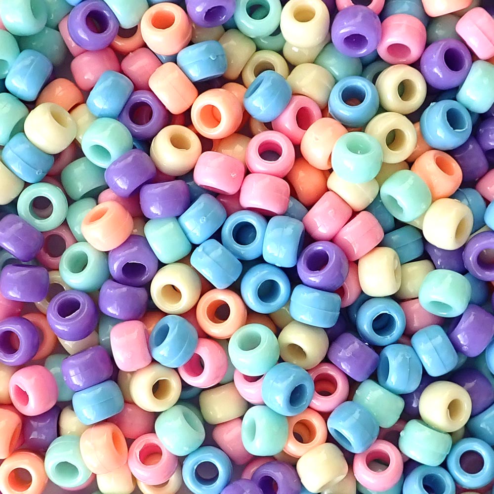 bright pastel pony bead mix