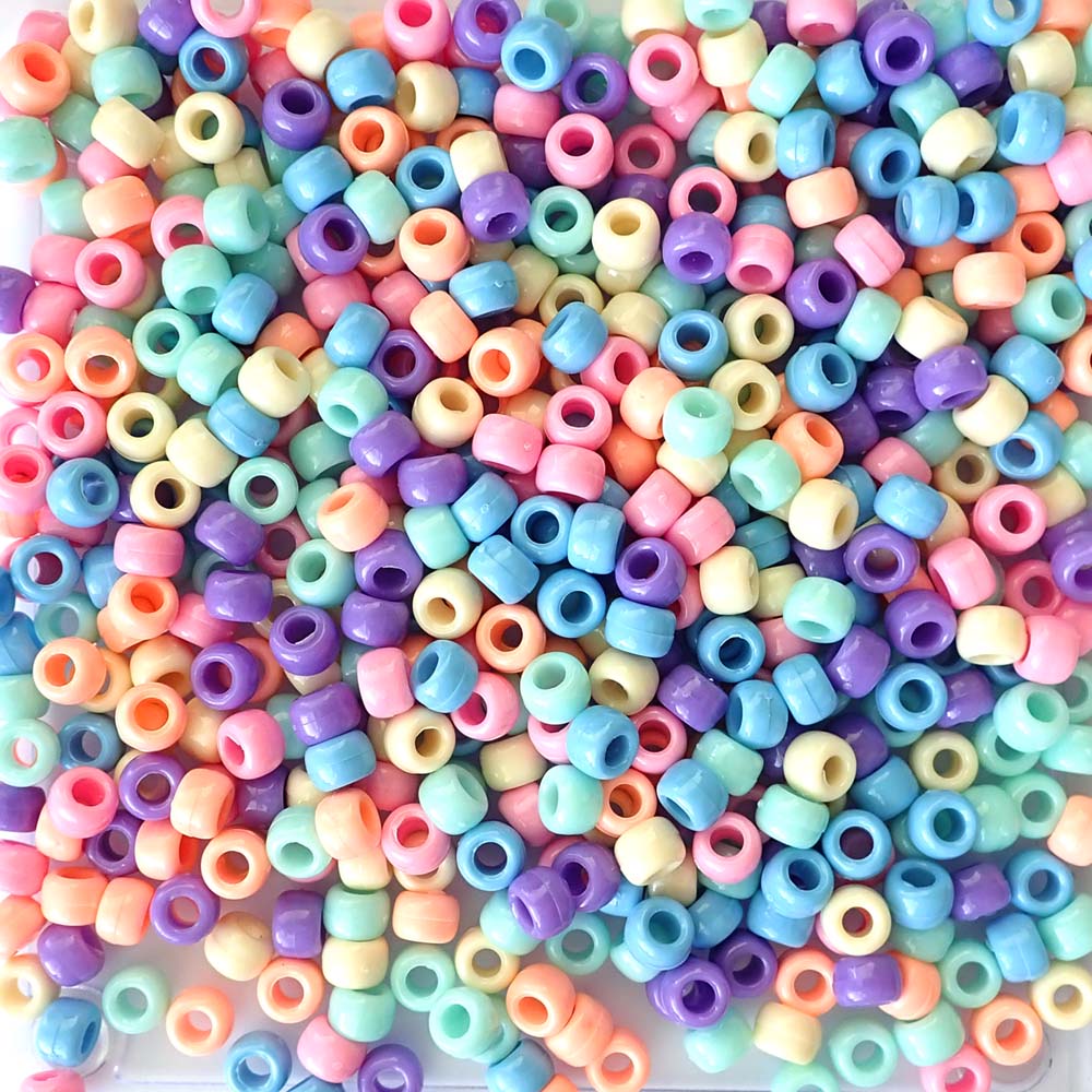 bright pastel pony bead mix