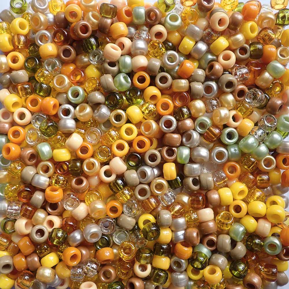 Golden Harvest Mix Plastic Pony Beads 6 x 9mm, 500 beads