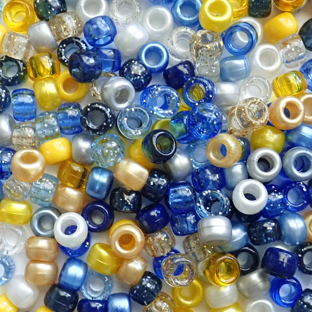 Starry Nights Mix Plastic Pony Beads 6 x 9mm, 500 beads