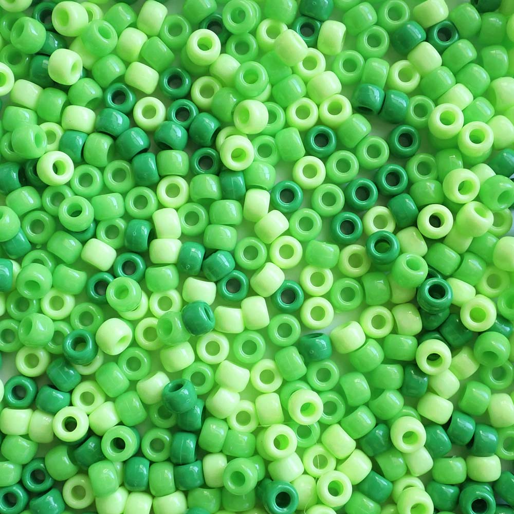 Ombre Mixes Pony Bead Kit, 4 mixes, Plastic Pony Beads 6 x 9mm, 1000 beads total