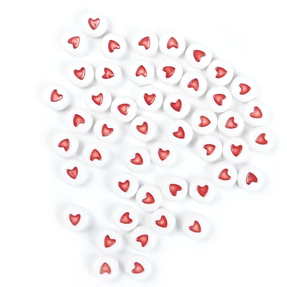 Plastic White 7mm Round Number Beads, Single Numbers, 100 beads