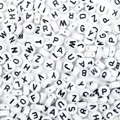 Letter G Alphabet Beads, White beads with Black Letters (7MM) –  TinySupplyShop