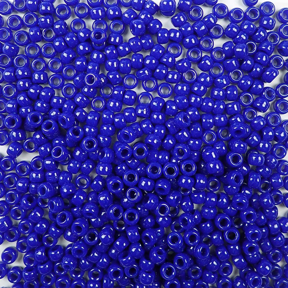 royal blue 6 x 9mm plastic pony beads in bulk