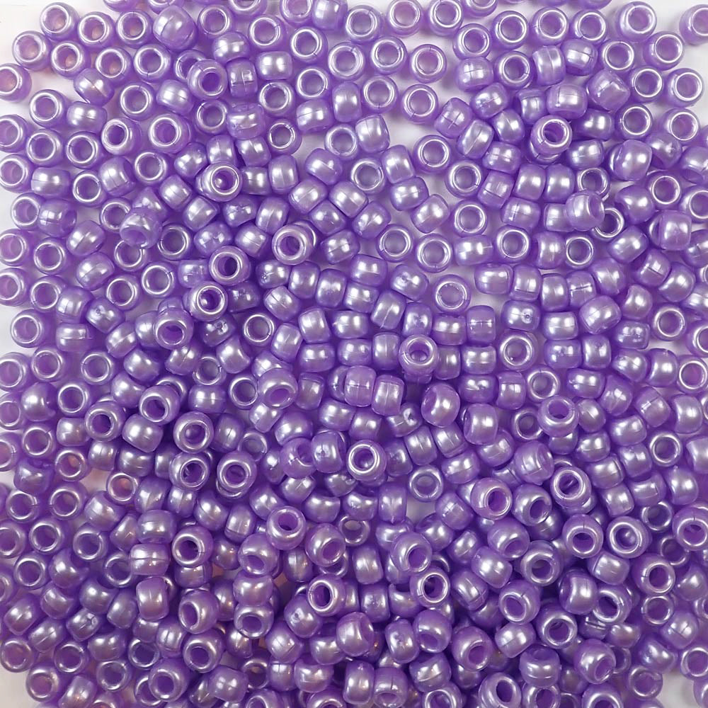 light purple pearl 6 x 9mm plastic pony beads in bulk