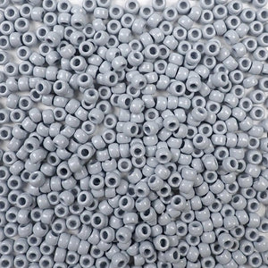 6 x 9mm plastic pony beads in gray