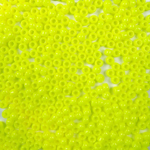 6 x 9mm plastic pony beads in neon yellow