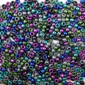 6 x 9mm Plastic Pony Beads in cool pearl colors
