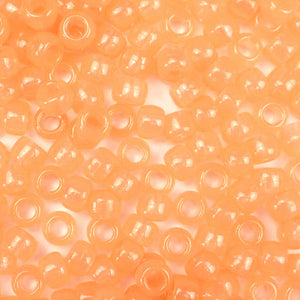 Orange Glow Plastic Pony Beads 6 x 9mm, 500 beads