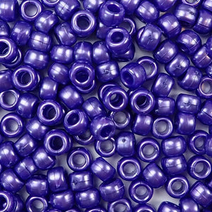 dark purple pearl 6 x 9mm plastic pony beads in bulk