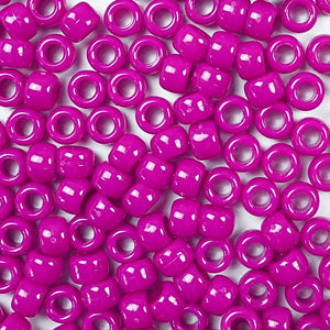 mulberry dark pink 6 x 9mm plastic pony beads