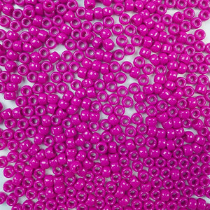 6 x 9mm plastic pony beads in a dark mulberry pink