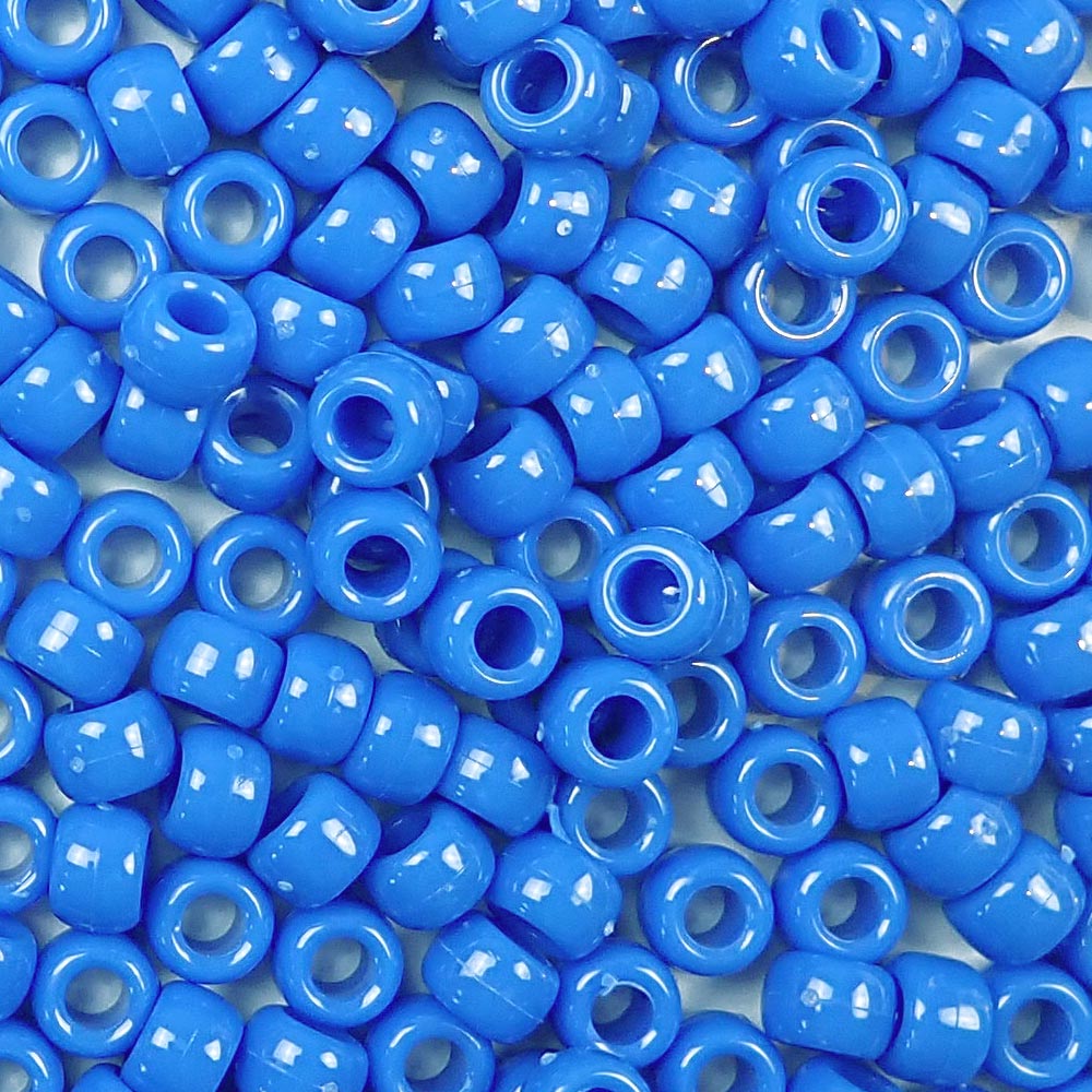 periwinkle blue 6 x 9mm plastic pony beads in bulk