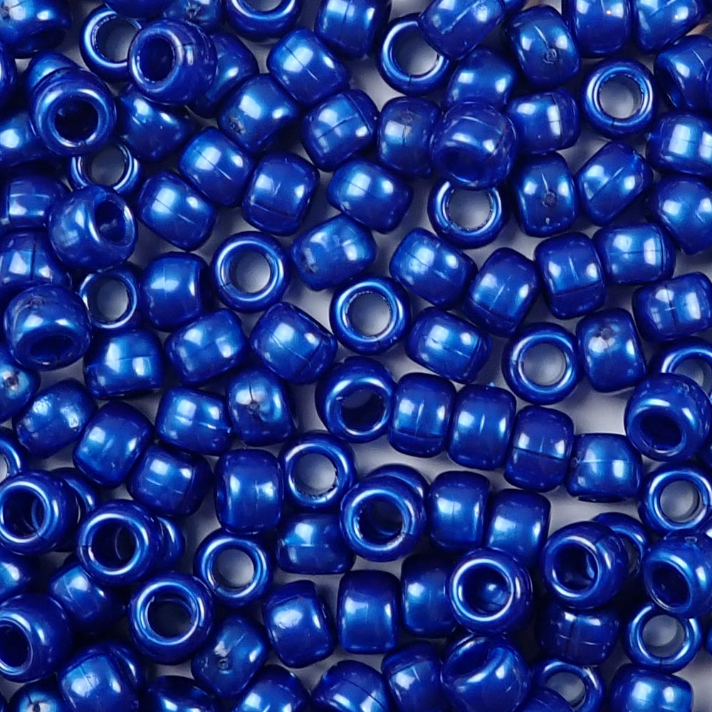 Light Blue Pearl Plastic Craft Pony Beads 6x9mm, 500 beads Bulk Pack - Bead  Bee