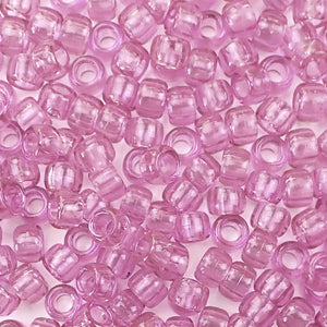 transparent light amethyst purple 6 x 9mm plastic pony beads in bulk
