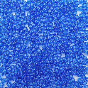 6 x 9mm plastic pony beads in dark sapphire blue glitter