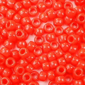 neon red 6 x 9mm plastic pony beads