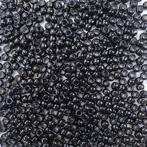 Jet (Transparent Black) Plastic Craft Pony Beads 6x9mm, 500 beads