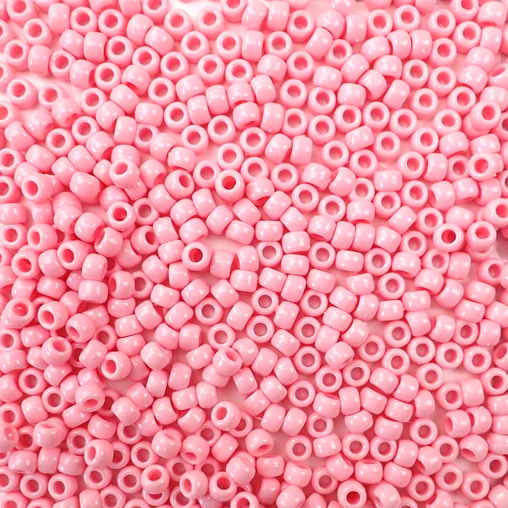 pale pink 6 x 9mm plastic pony beads