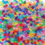 Rainbow Glitter Multicolor Mix Plastic Pony Beads 6 x 9mm, 1000 beads