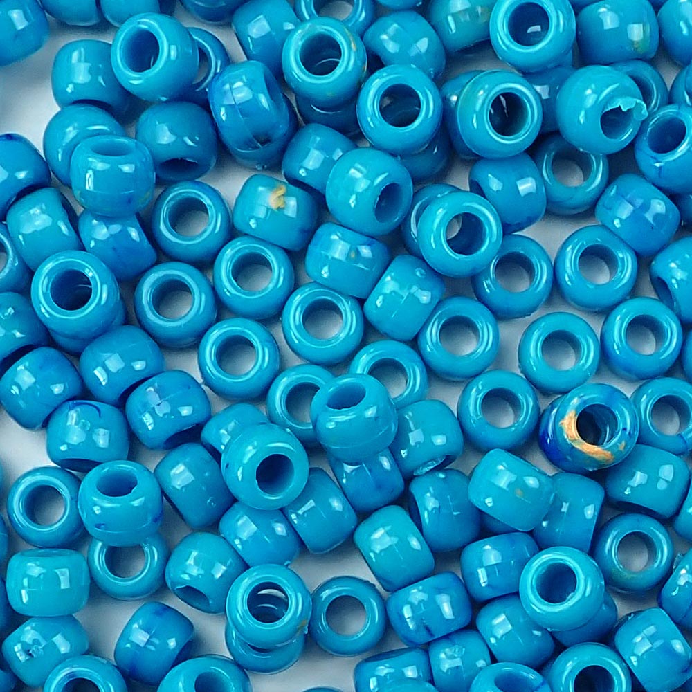western turquoise 6 x 9mm plastic pony beads in bulk