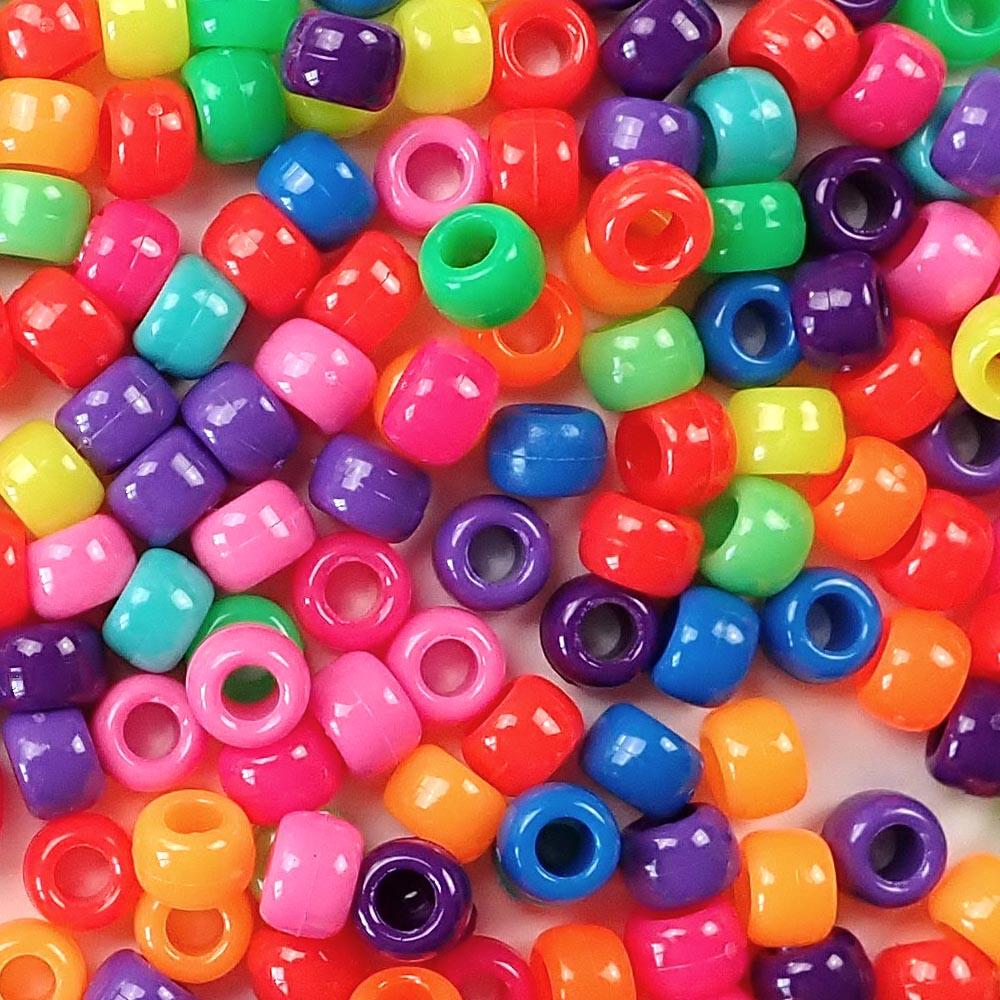 Plastic Pony Beads - Wholesale Bulk Packs (1000 beads / bag) - Bead Bee