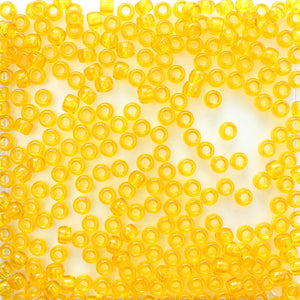 Golden Sun Yellow Orange Transparent Plastic Pony Beads 6 x 9mm, 500 beads
