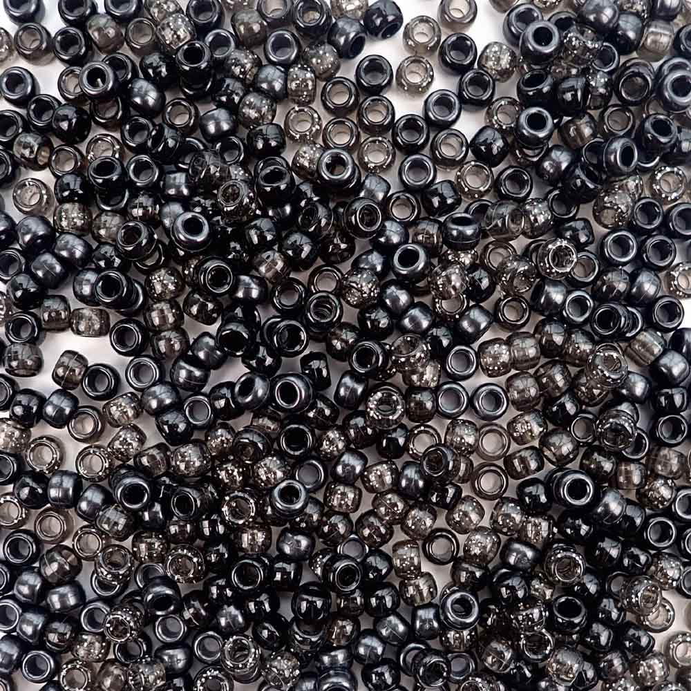 Bulk 1000 Pc. 1/2 Lb. of Black Pony Beads