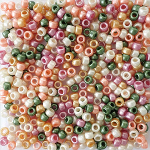 Pearl Elegance Multi Color Mix Plastic Pony Beads 6 x 9mm, 500 beads