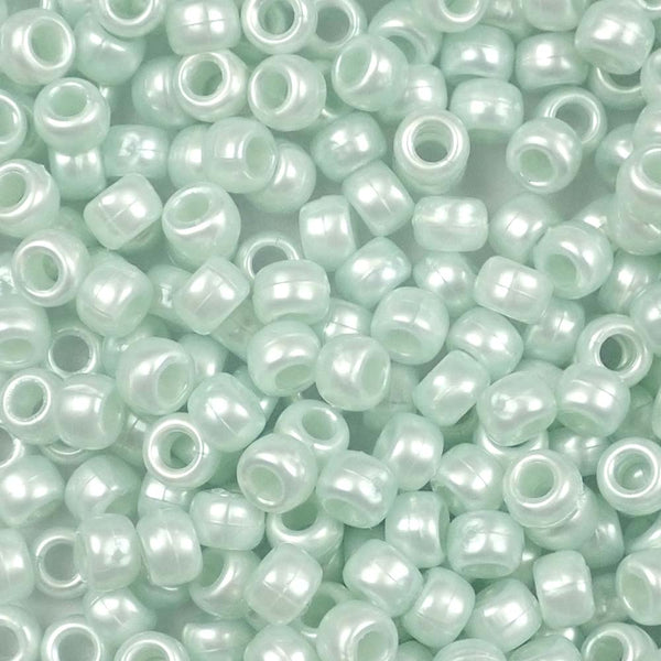 Medium Silver Pearl Plastic Craft Pony Beads 6x9mm, 500 beads Bulk - Bead  Bee