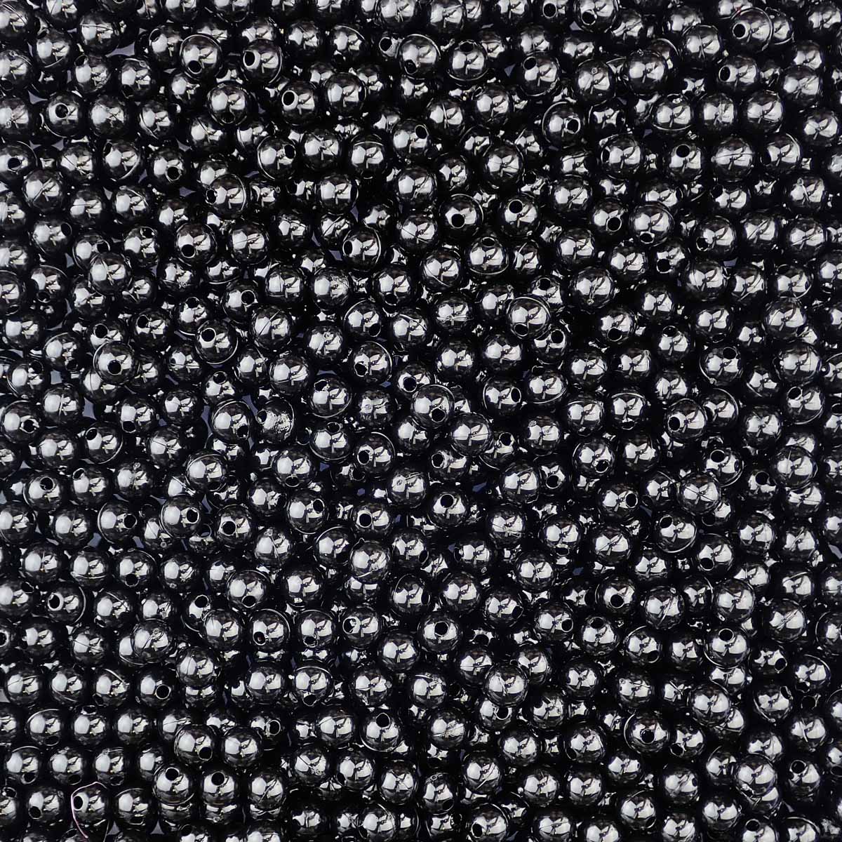 Black Plastic 6mm Round Beads, 500 beads